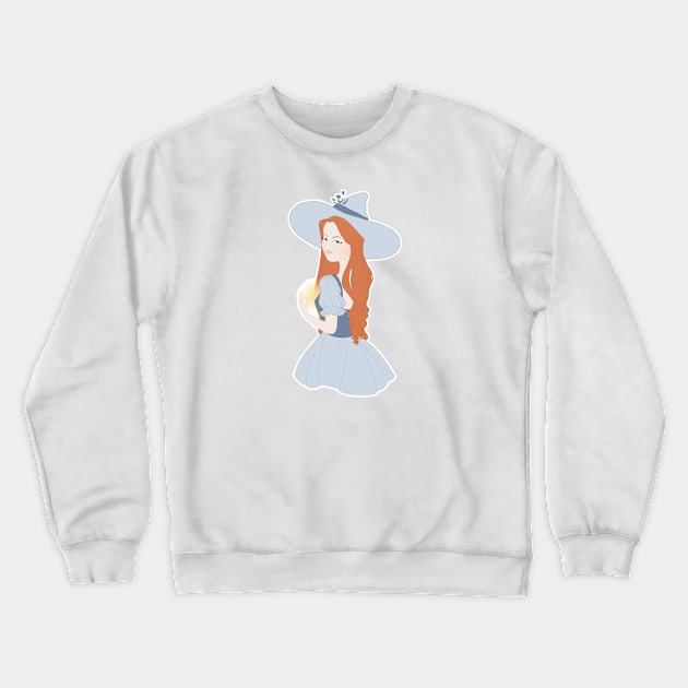 Blue Witch Crewneck Sweatshirt by littlemoondance